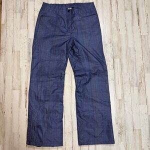Athletech Plaid Ski Snow Pants Women Size Large Blue‎ Black Zip Ankle Insulated